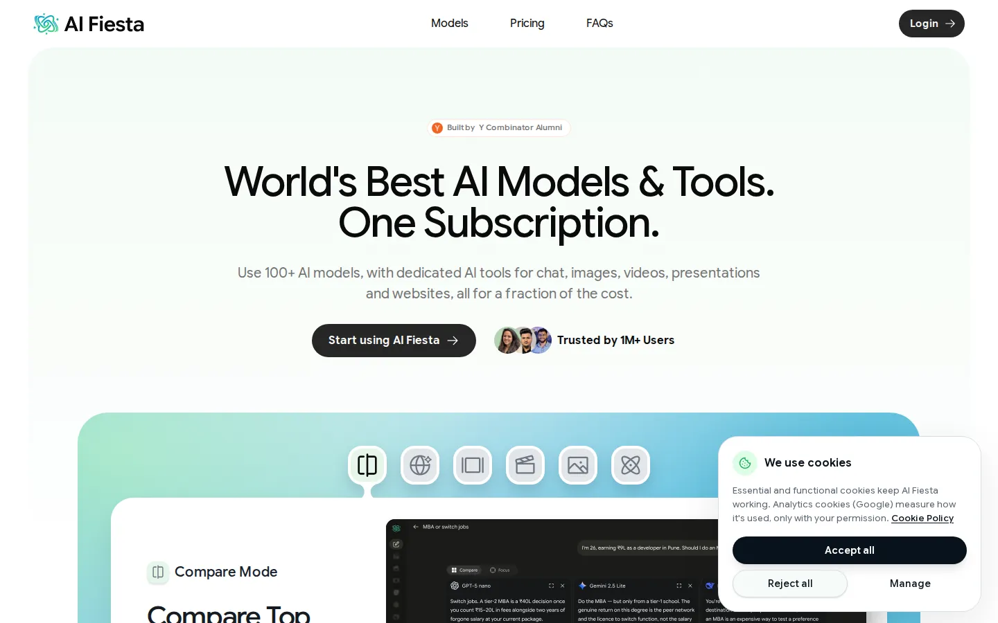 AI Fiesta AI Chatbot product interface screenshot