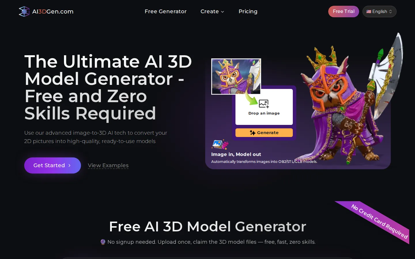 AI3DGen AI 3D Model Generator product screenshot