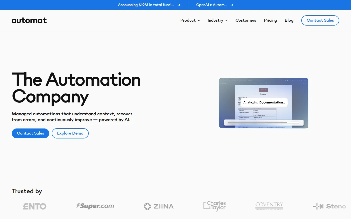 Automat AI Agent product interface screenshot