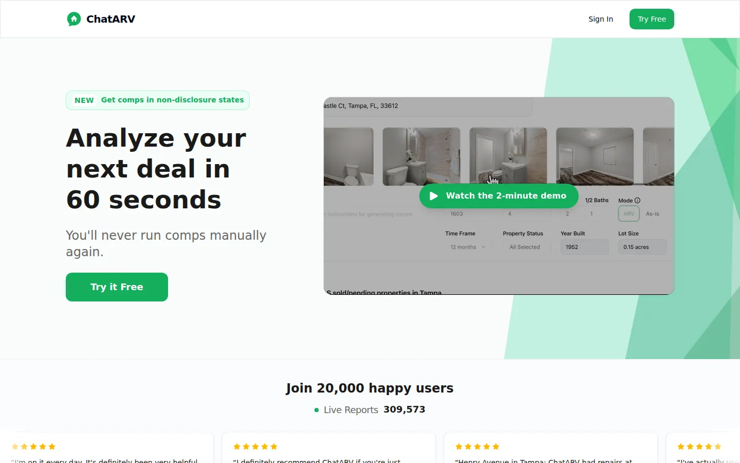 ChatARV AI Real Estate product interface screenshot