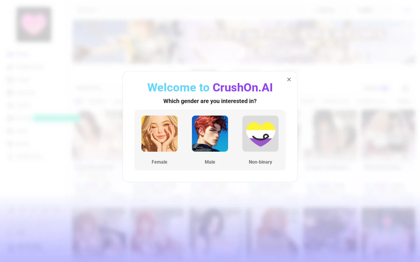 CrushOn AI AI Character product interface screenshot