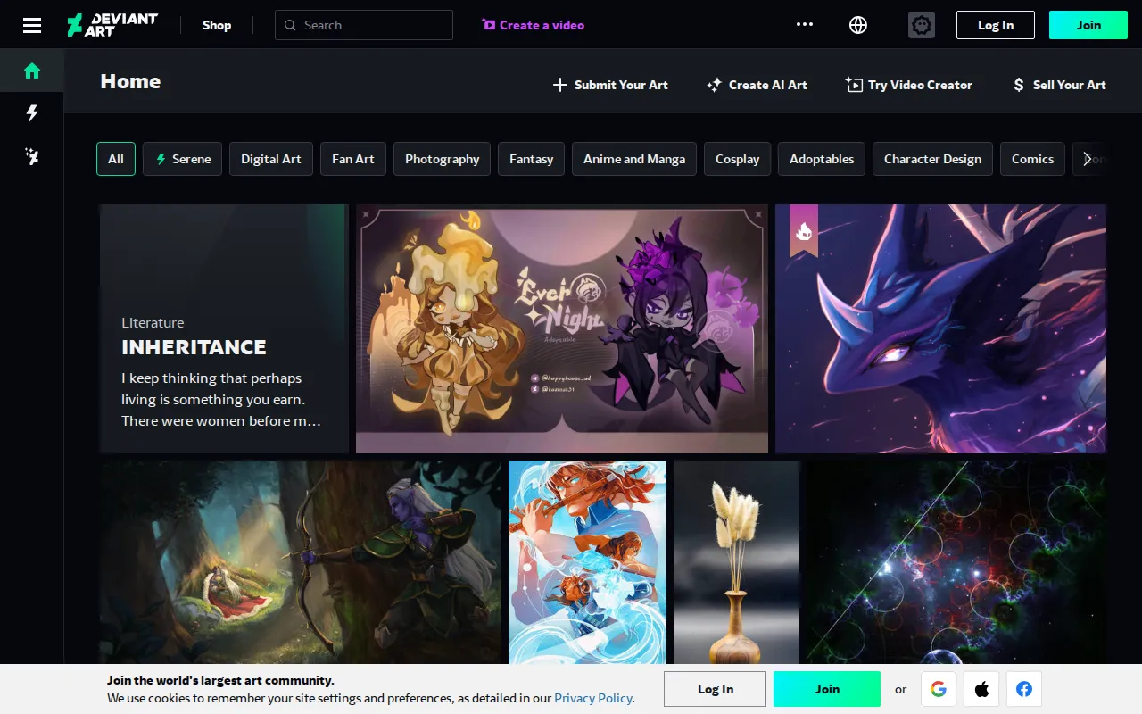DeviantArt AI Art Generator product interface screenshot