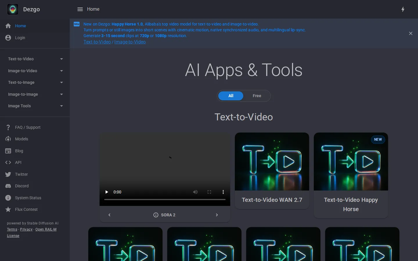 Dezgo AI Art Generator product interface screenshot