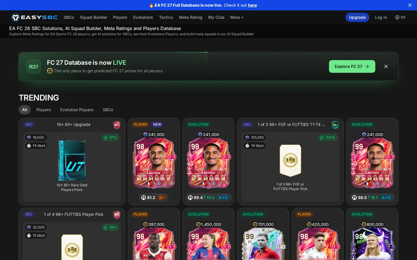 EasySBC AI Games product interface screenshot