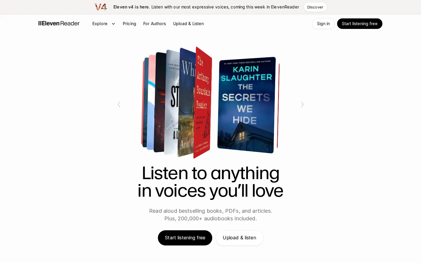 ElevenReader AI Reader product interface screenshot