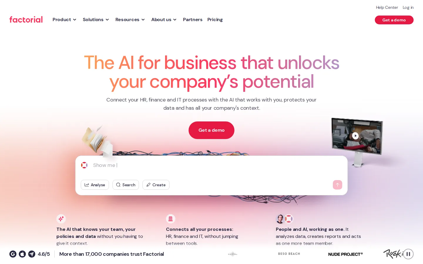 Factorial Business Management product interface screenshot