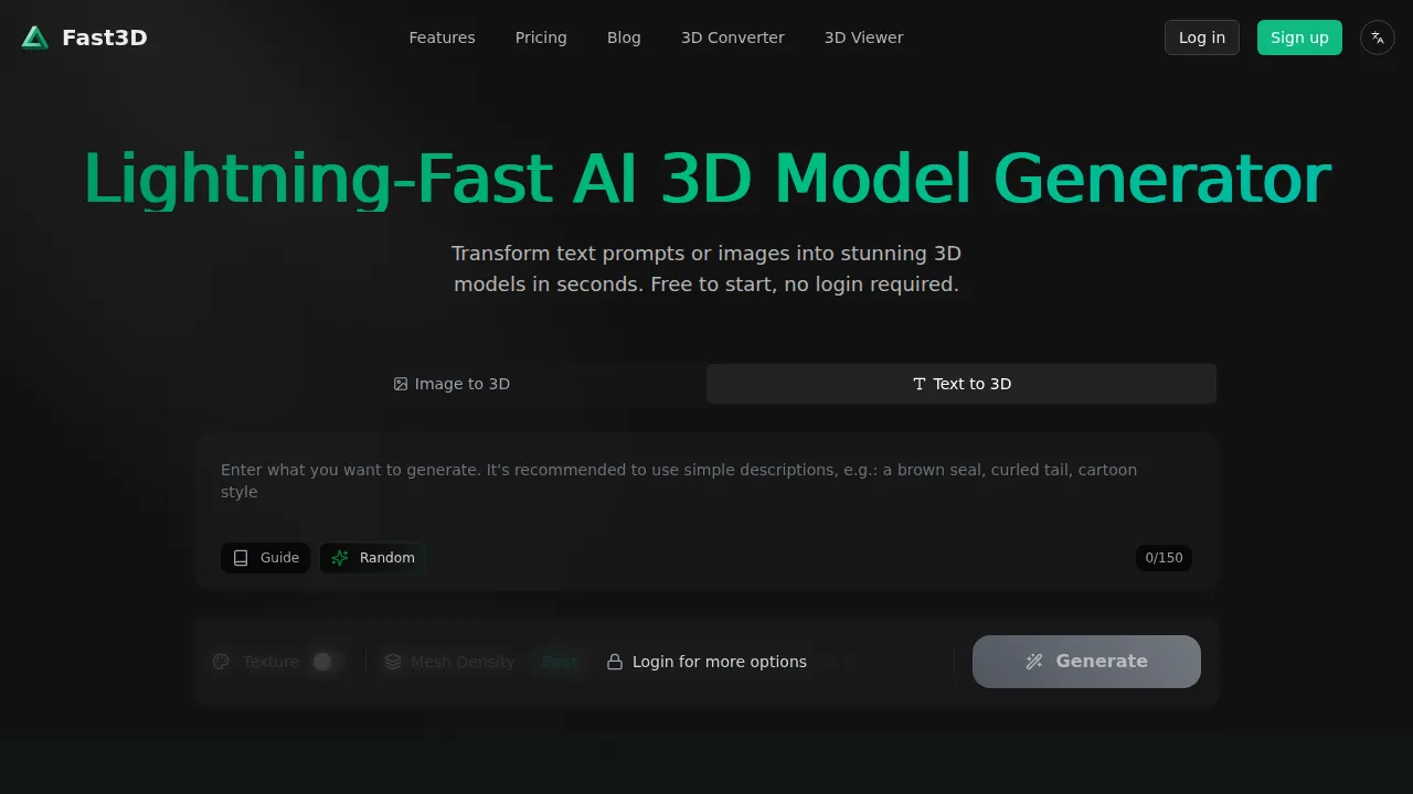 Fast3D AI Game Generator product screenshot