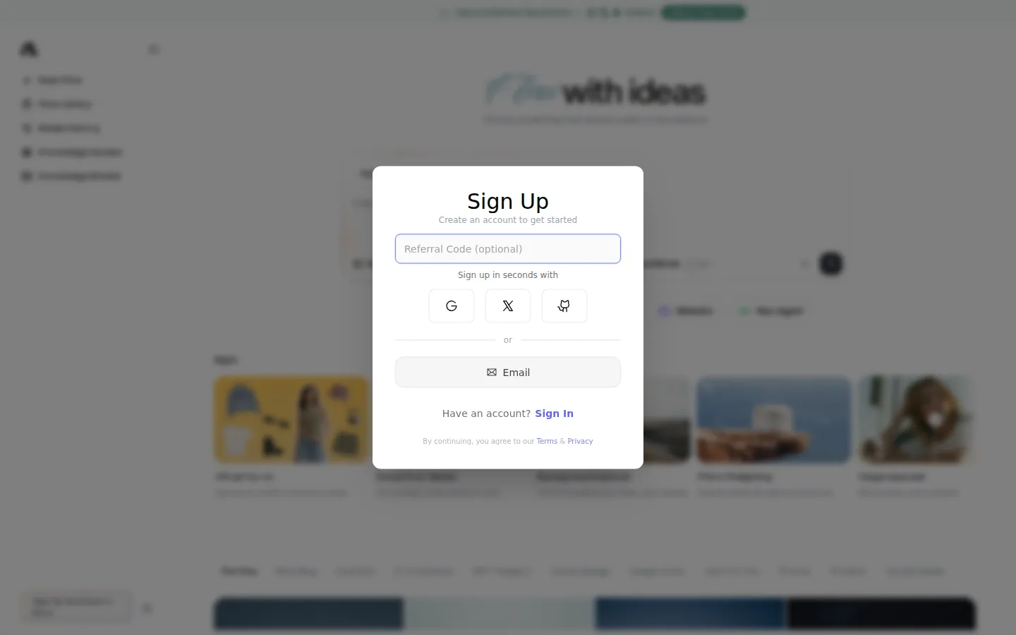 Flowith AI Agent product screenshot