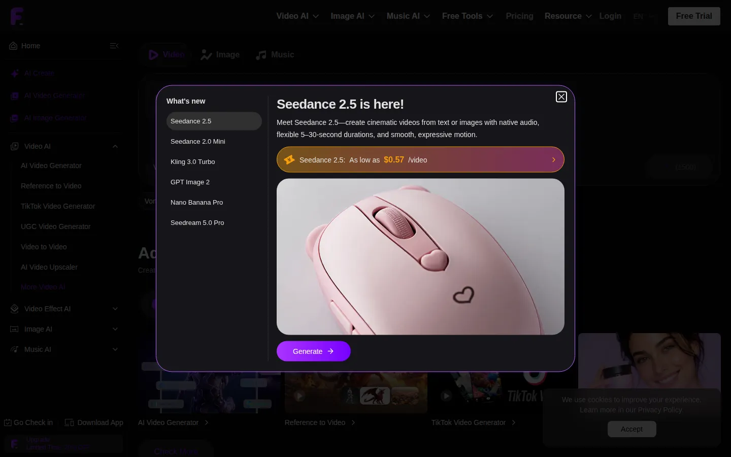 Flyne AI AI Image Generator product screenshot