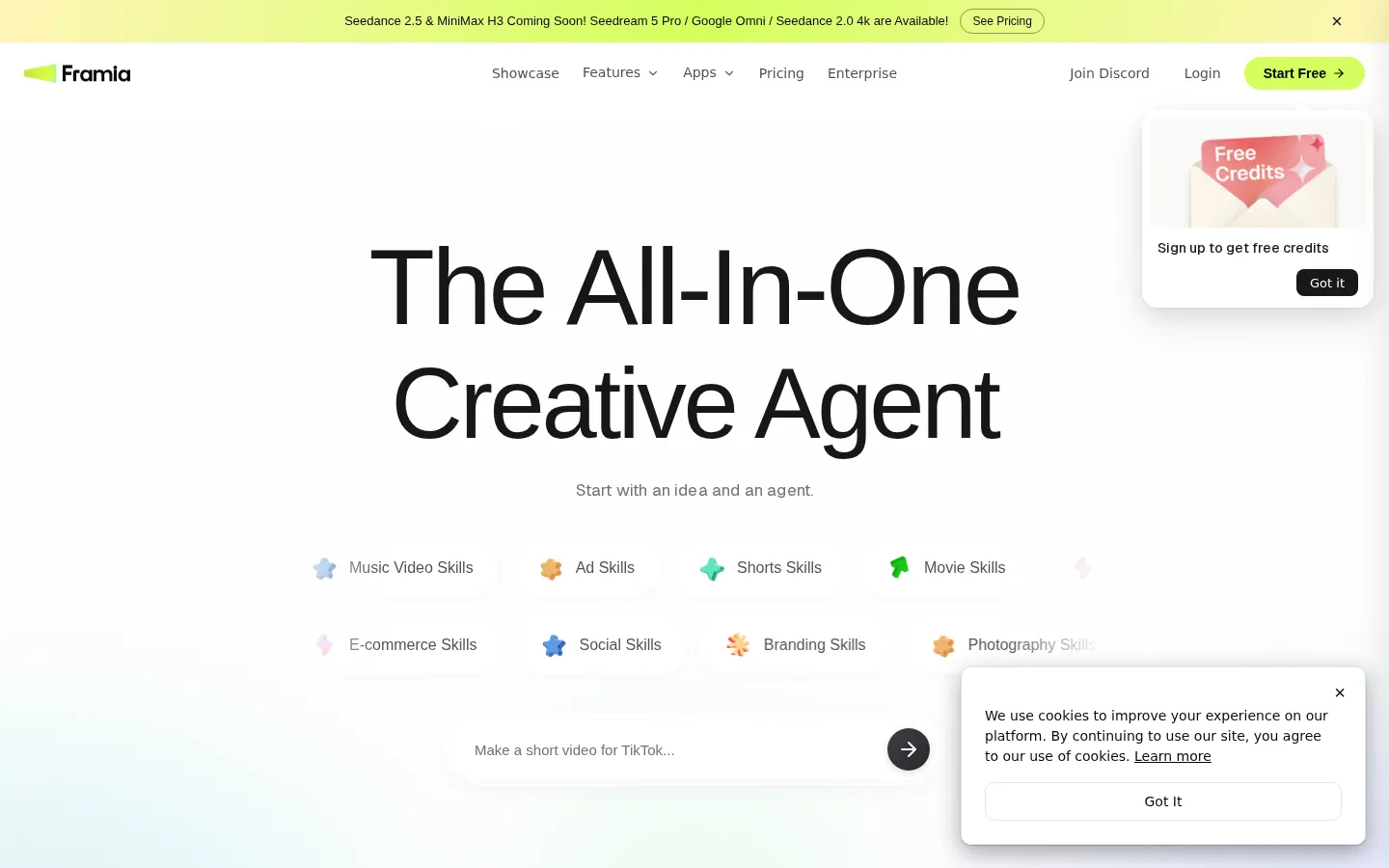 Framia AI Video Generator product screenshot