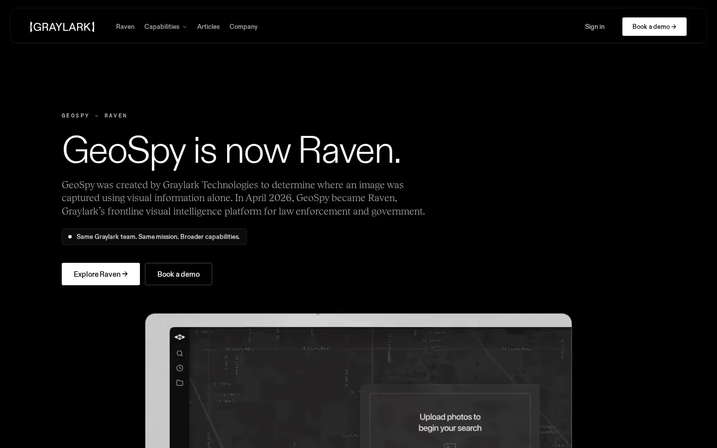 GeoSpy AI AI Image Recognition product interface screenshot