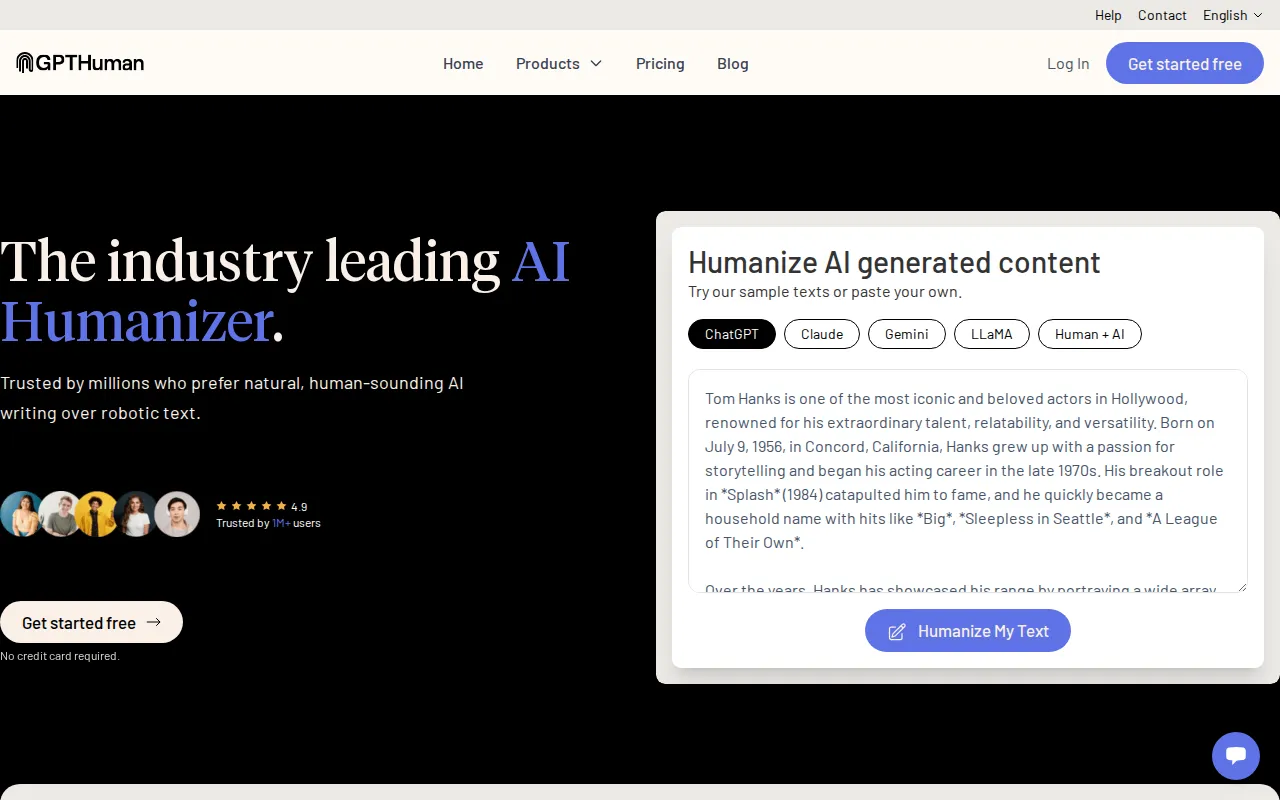 GPTHuman Writing & Editing product screenshot