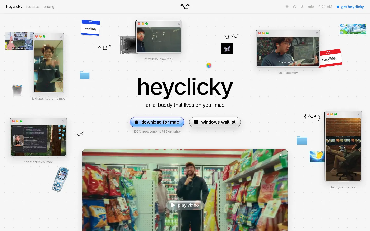 heyclicky AI Assistant product interface screenshot