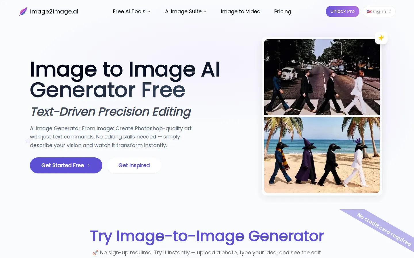 Image2Image.ai AI Image Generator product screenshot