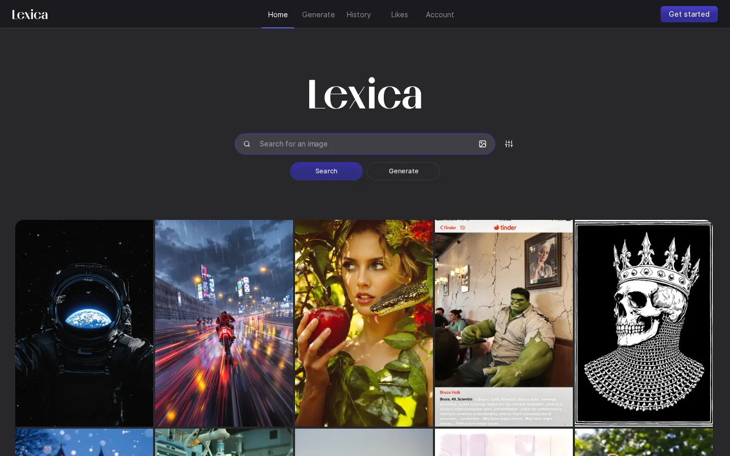 Lexica AI Art Generator product interface screenshot