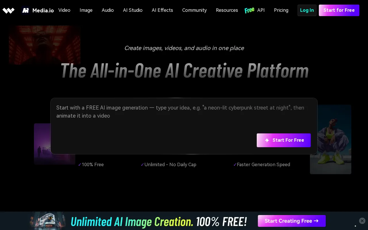 Media.io AI Video Editor product interface screenshot