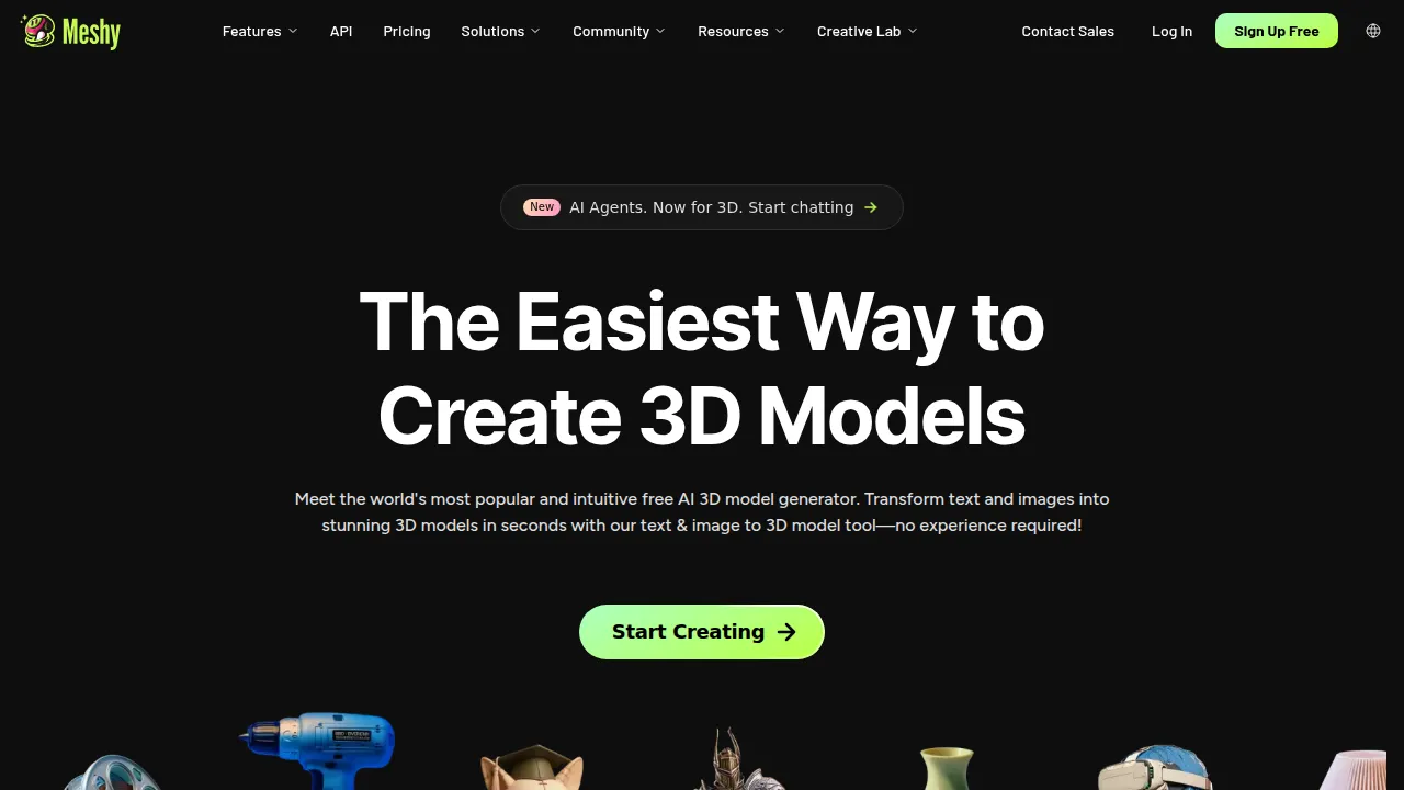 Meshy AI 3D Model Generator product screenshot