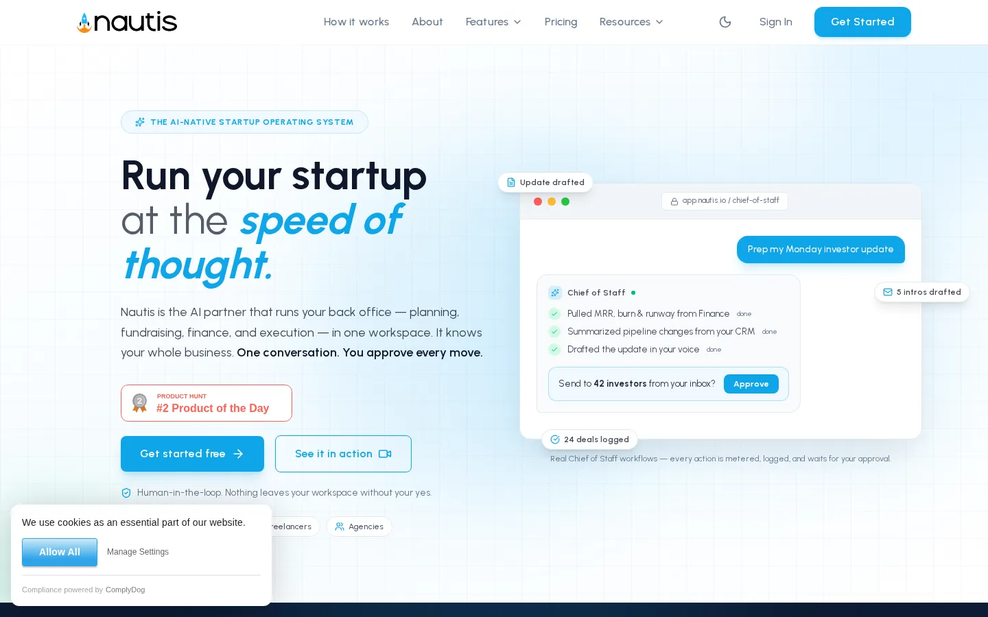 Nautis AI Agent product screenshot