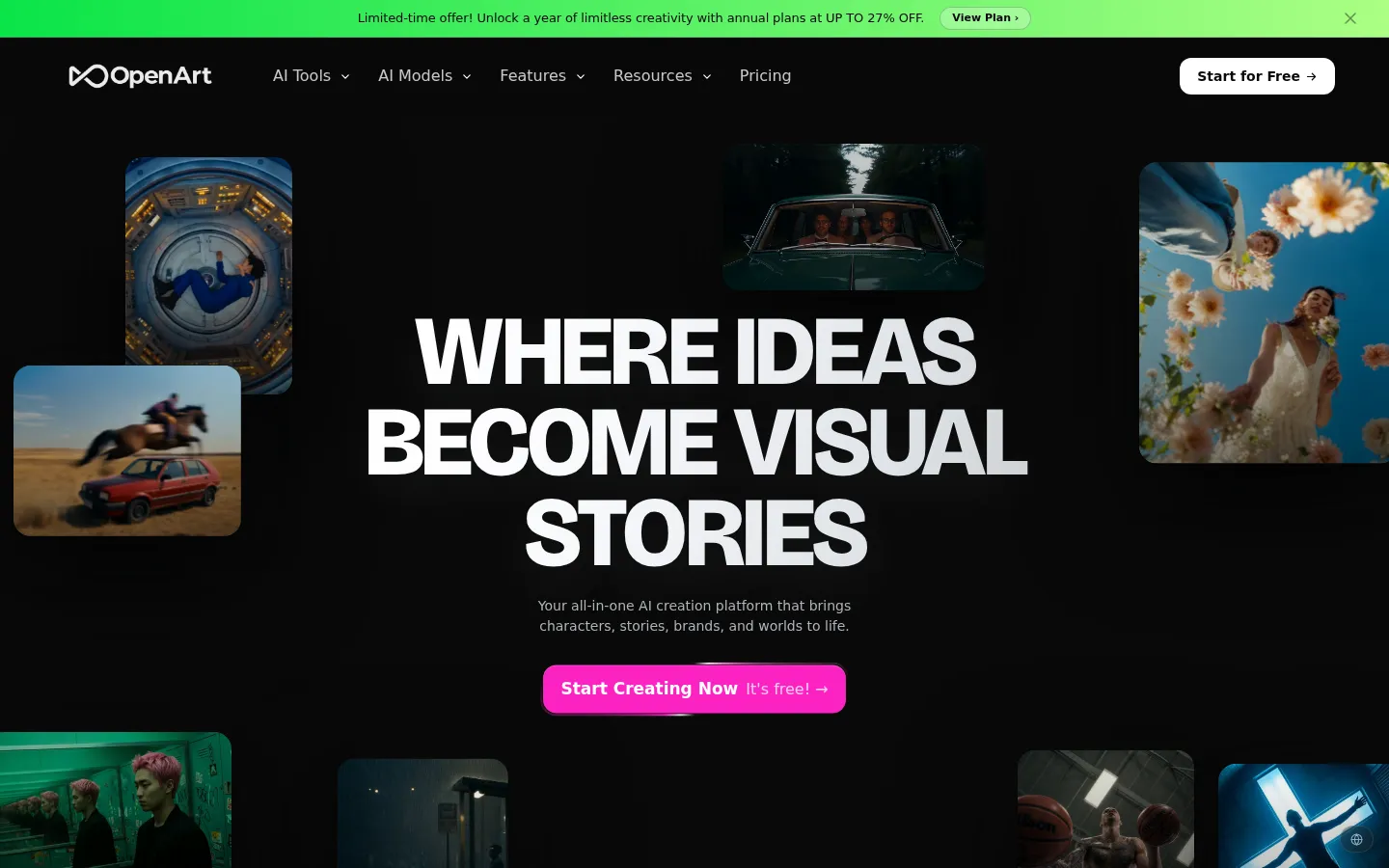 OpenArt AI Art Generator product interface screenshot