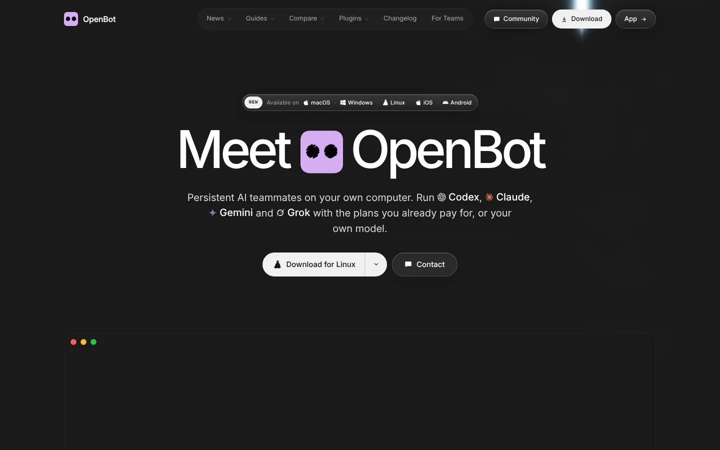 OpenBot AI Agent product interface screenshot