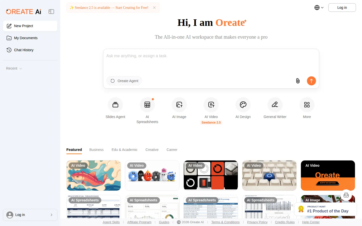 Oreate AI AI Productivity Tools product screenshot