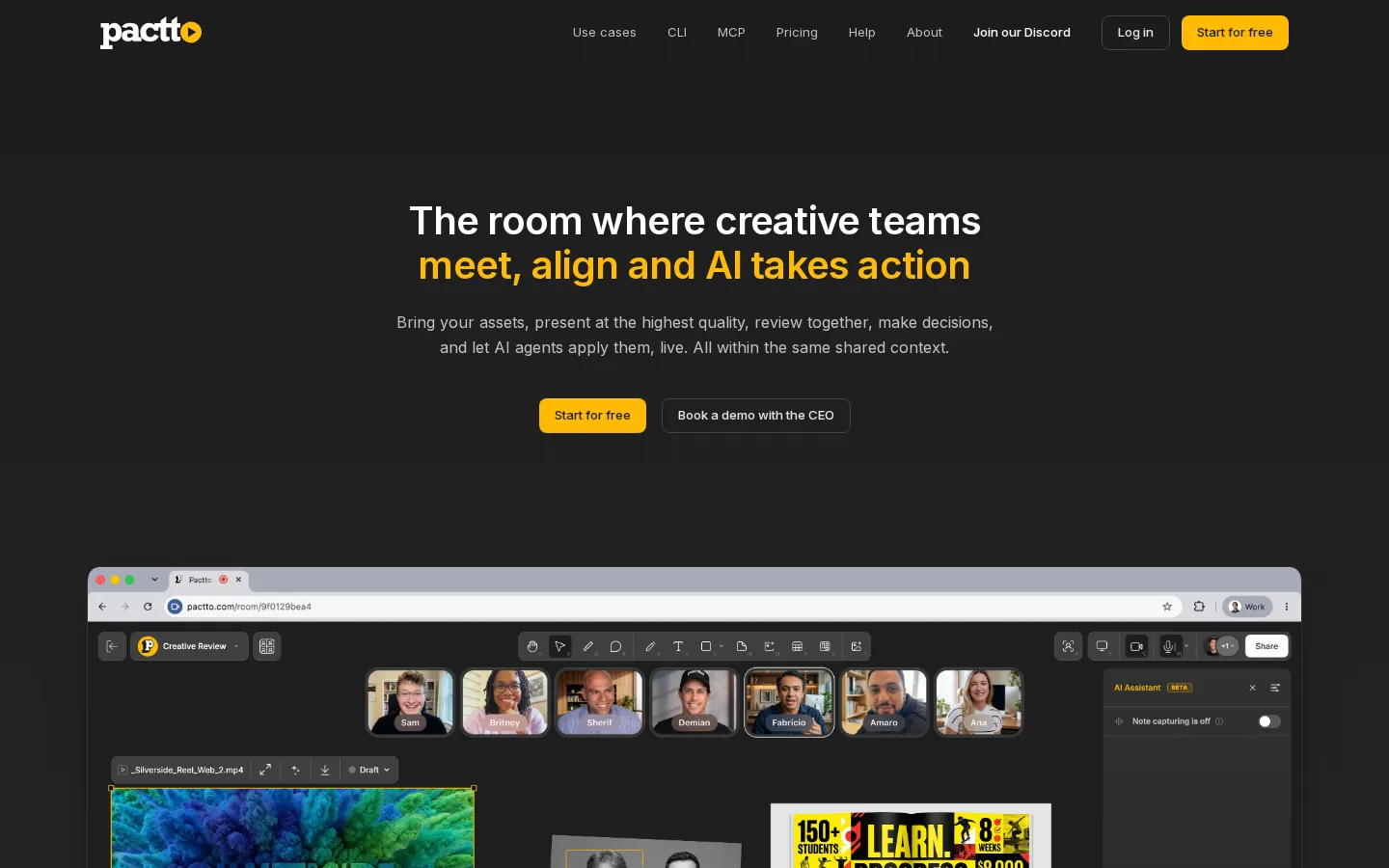 Pactto AI Design Assistant product interface screenshot