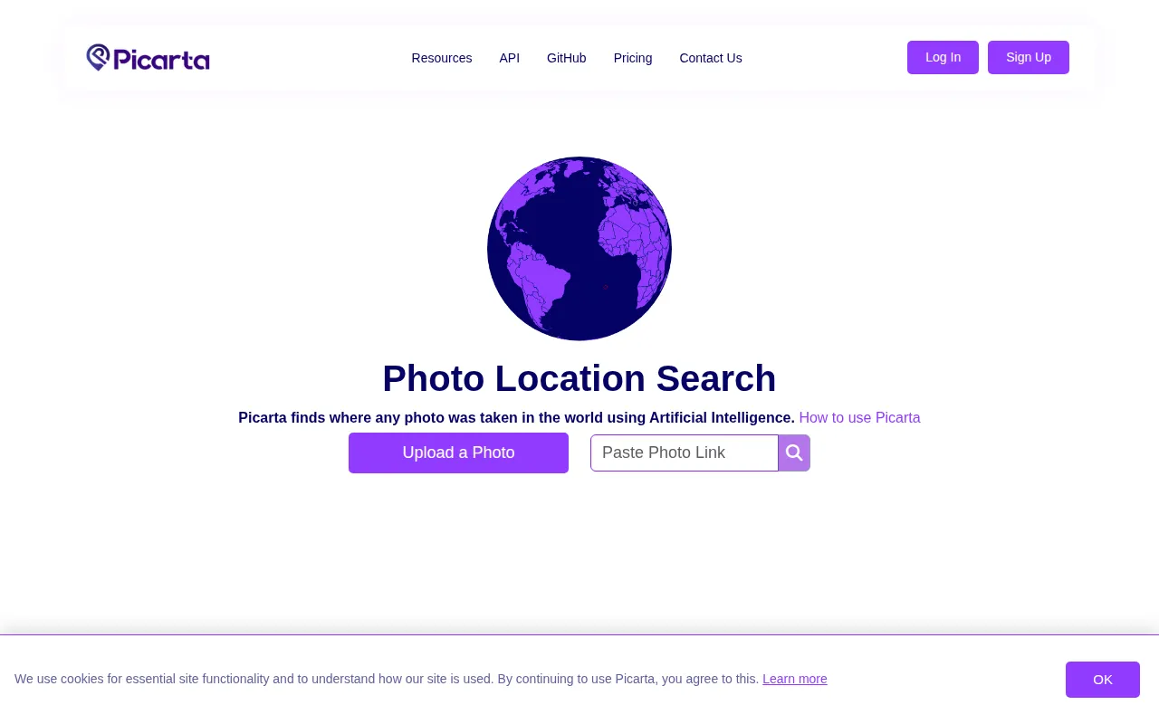 Picarta AI Photo Enhancer product interface screenshot