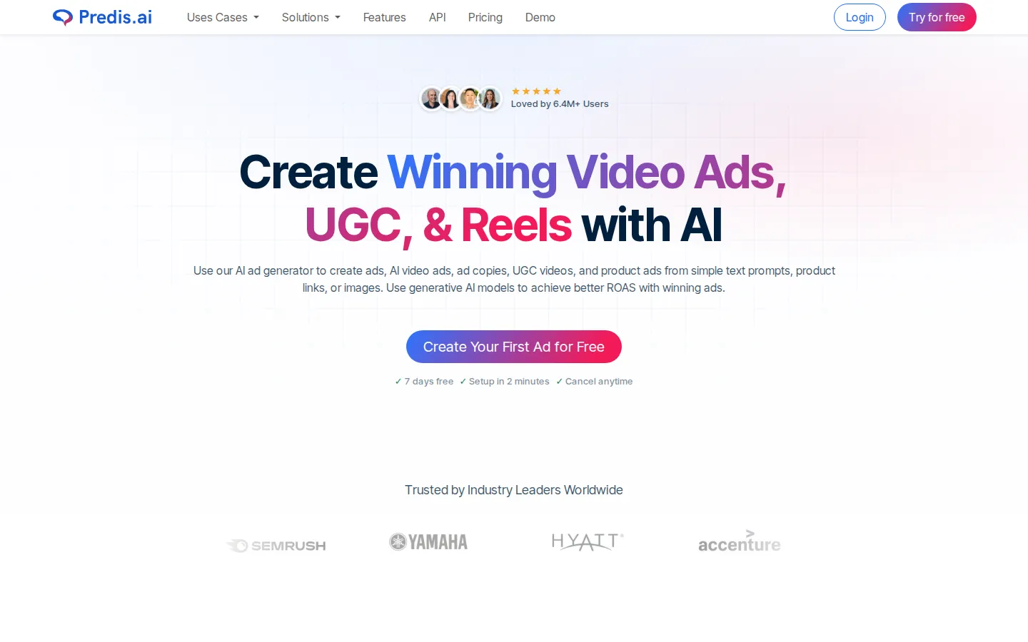 Predis.ai AI Ad Generator product interface screenshot