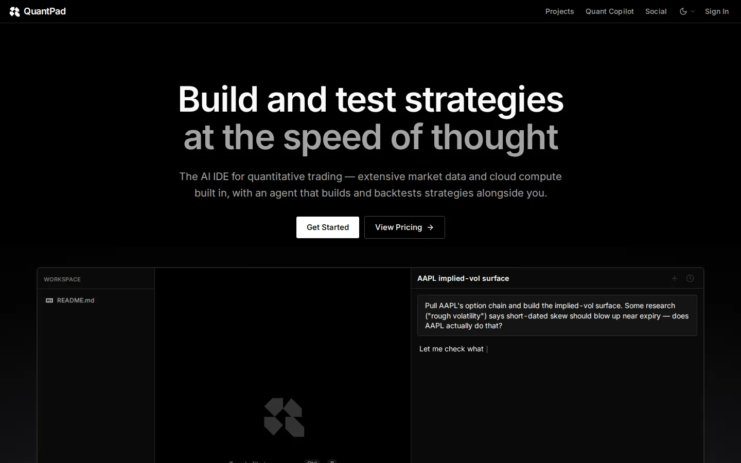 QuantPad AI Developer Tools product screenshot