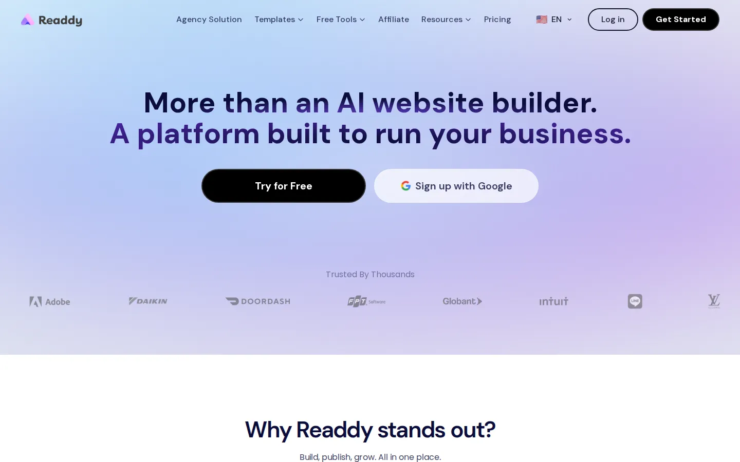 Readdy No-Code&Low-Code product screenshot