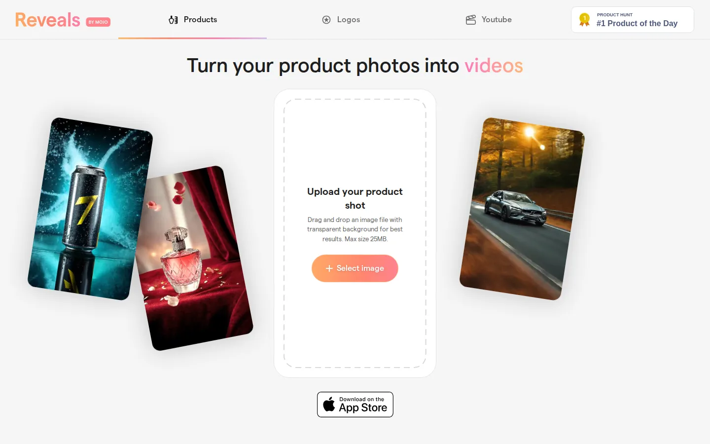 Reveals AI Video Generator product interface screenshot