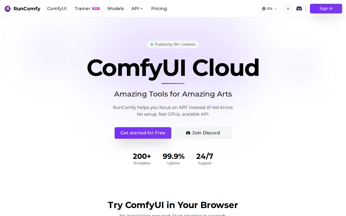 RunComfy AI Image Generator product interface screenshot