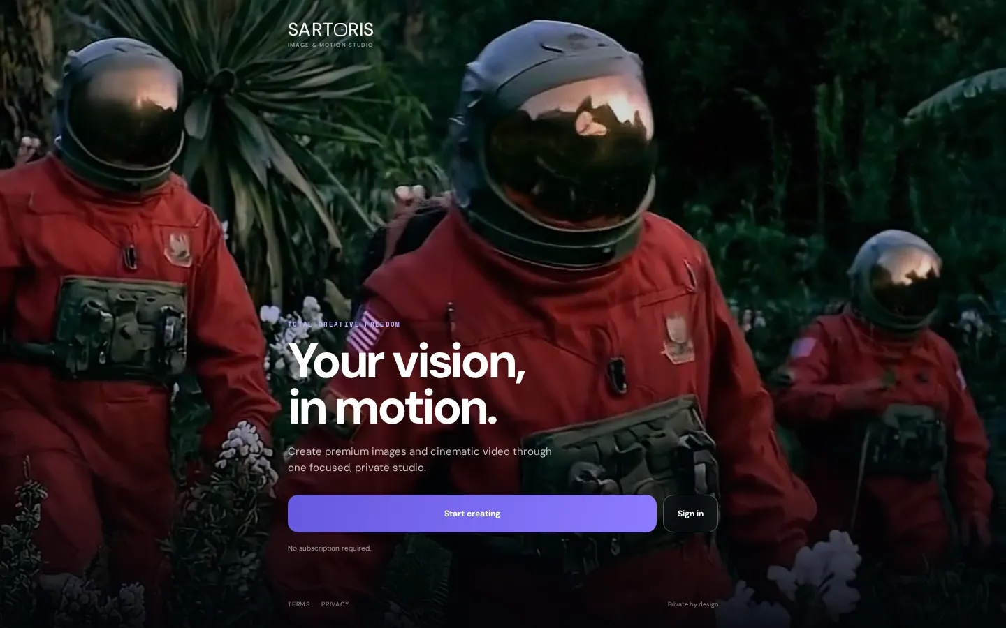 Sartoris AI Image Generator product screenshot