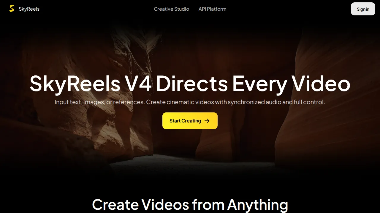 SkyReels AI Movie Generator product screenshot