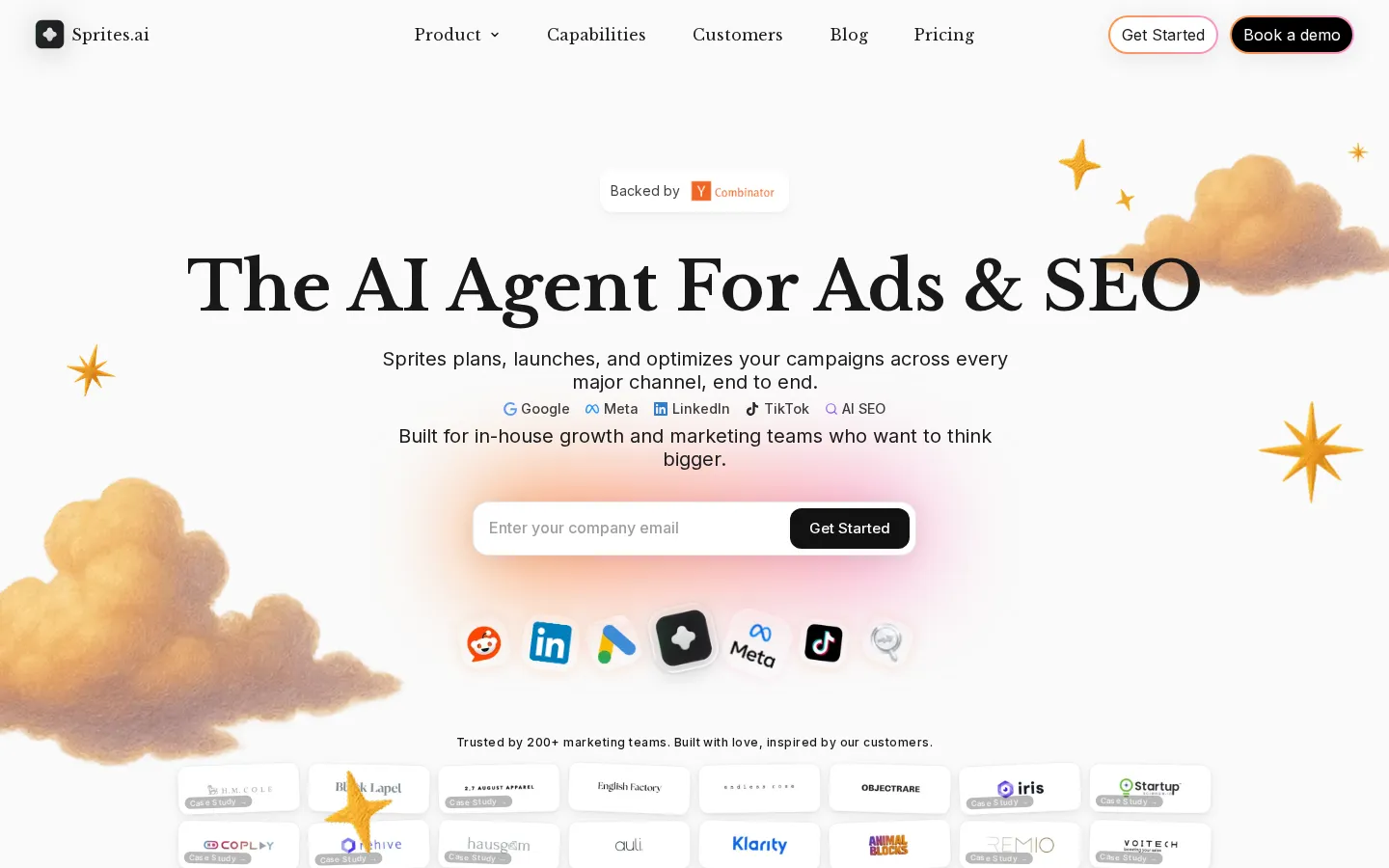 Sprites AI Marketing product interface screenshot