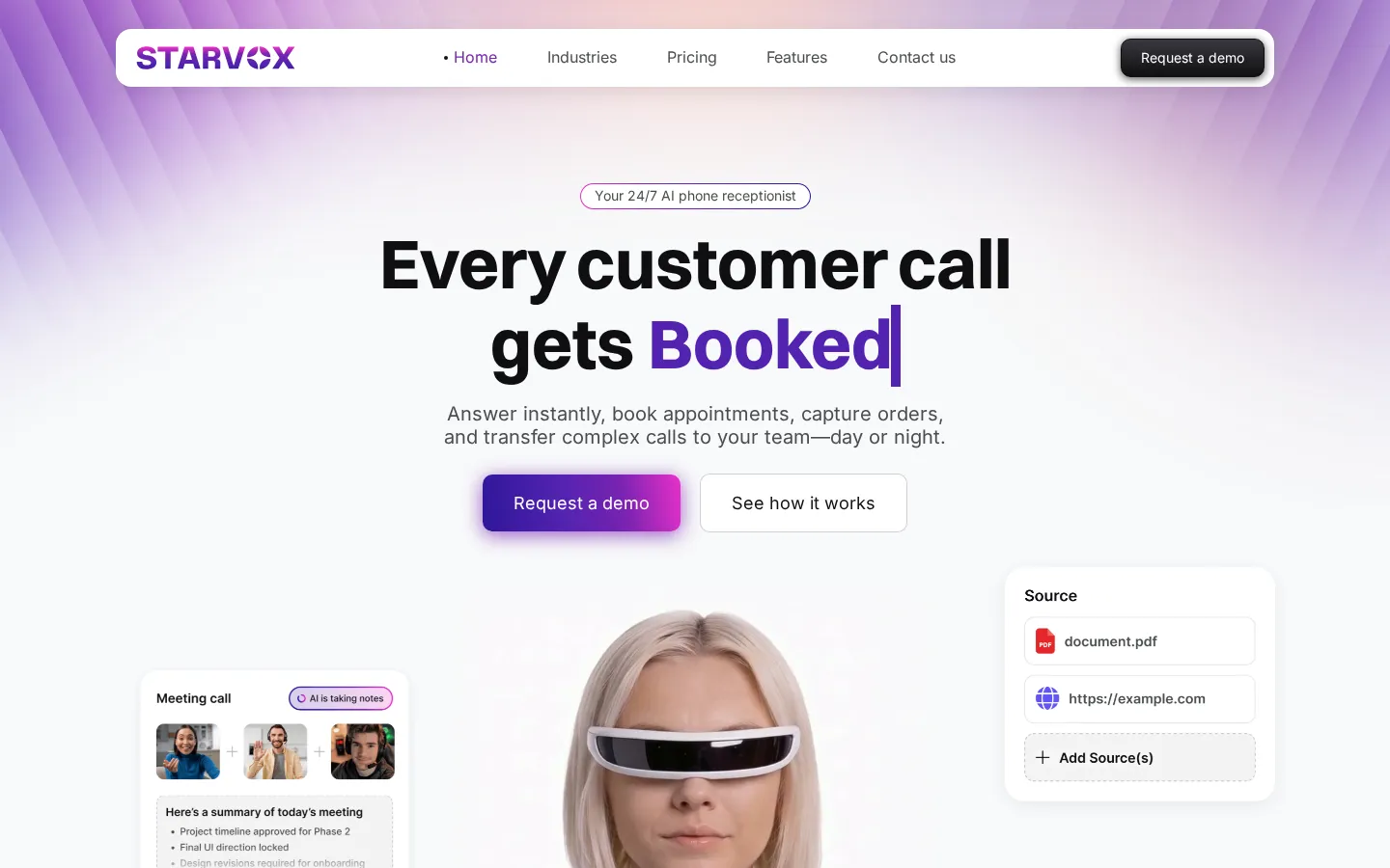 StarVox AI Customer Service product interface screenshot
