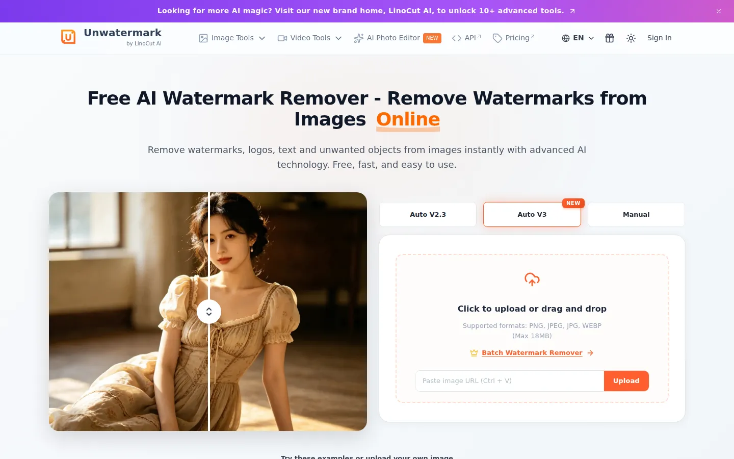 Unwatermark AI AI Photo Editor product screenshot