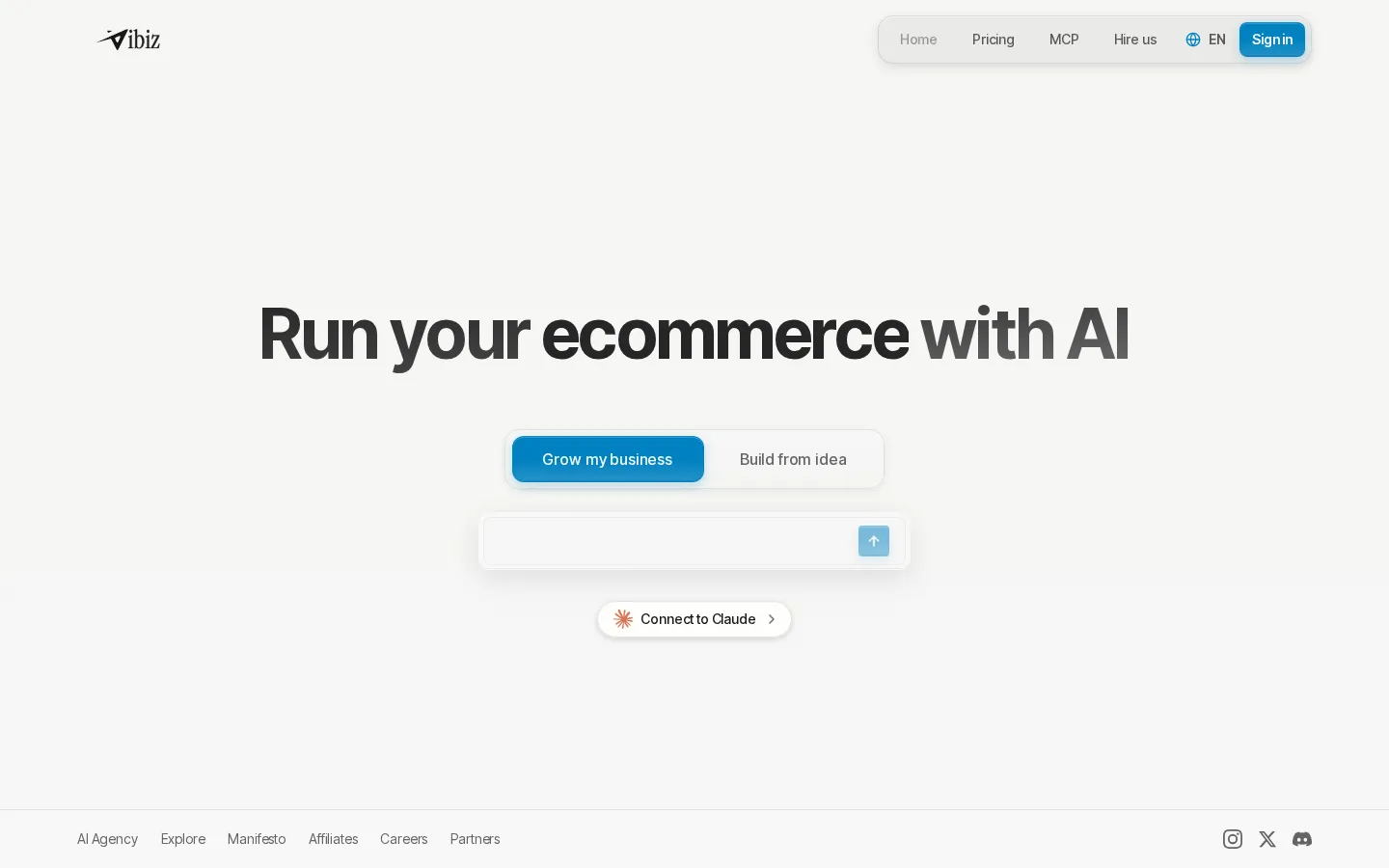 Vibiz AI Marketing product interface screenshot