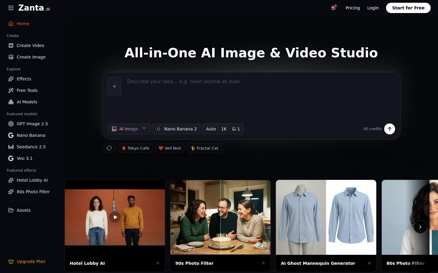 Zanta AI AI Image Generator product screenshot