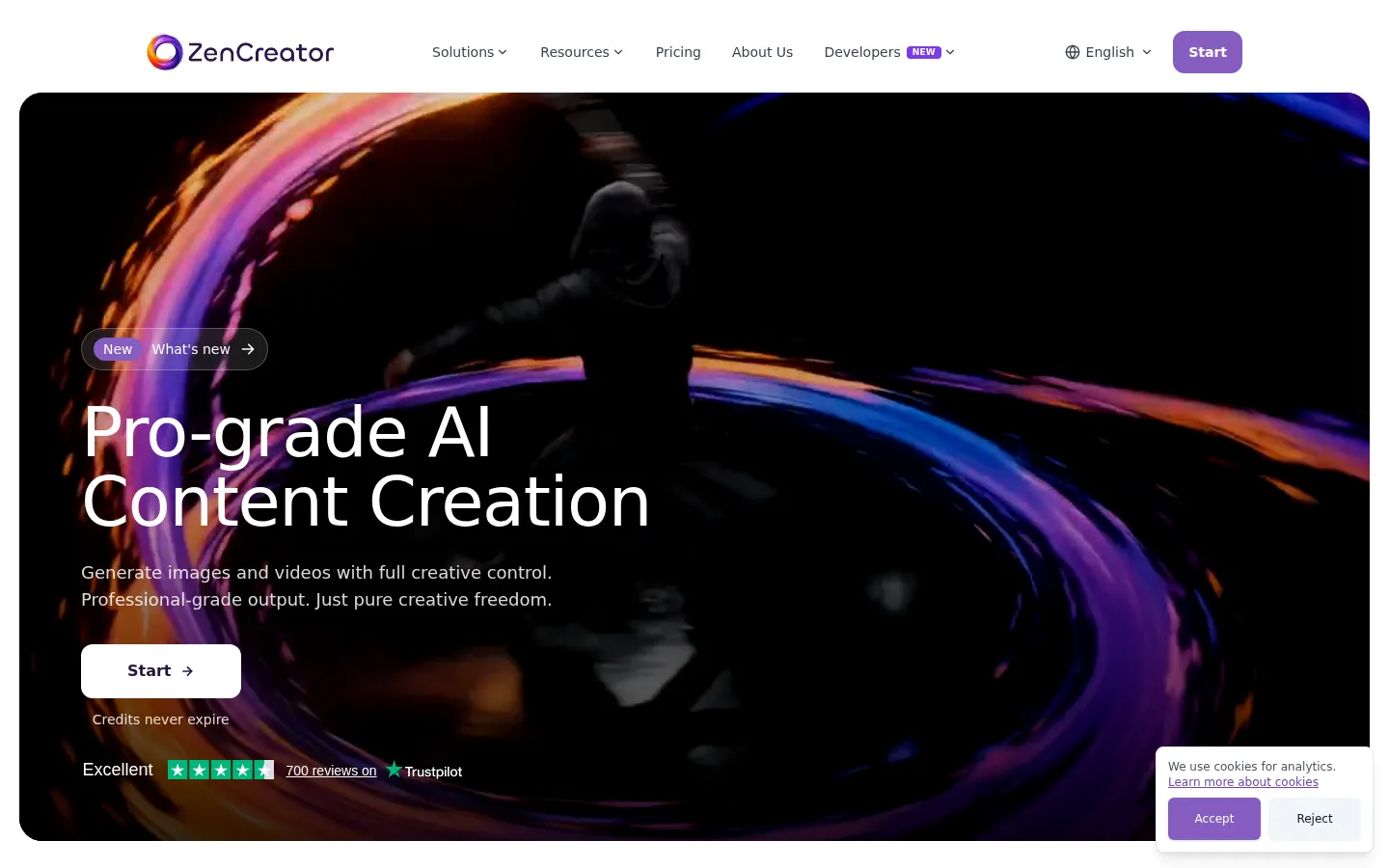 ZenCreator AI Image Generator product interface screenshot
