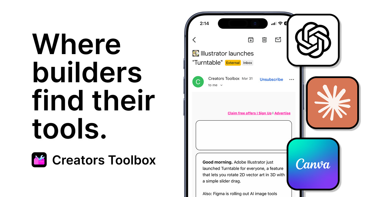 Creators Toolbox AI Productivity Tools product screenshot