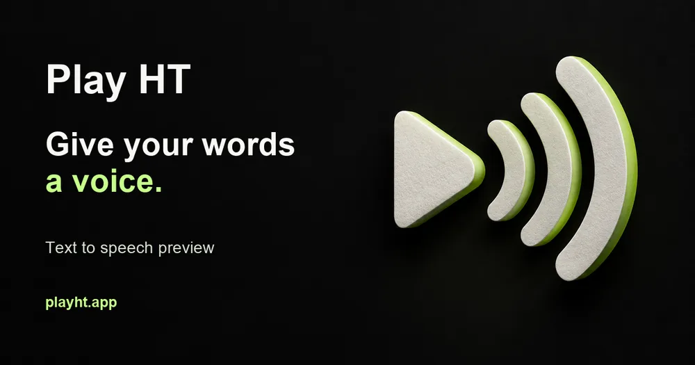 Play HT AI Text-to-Speech product interface screenshot