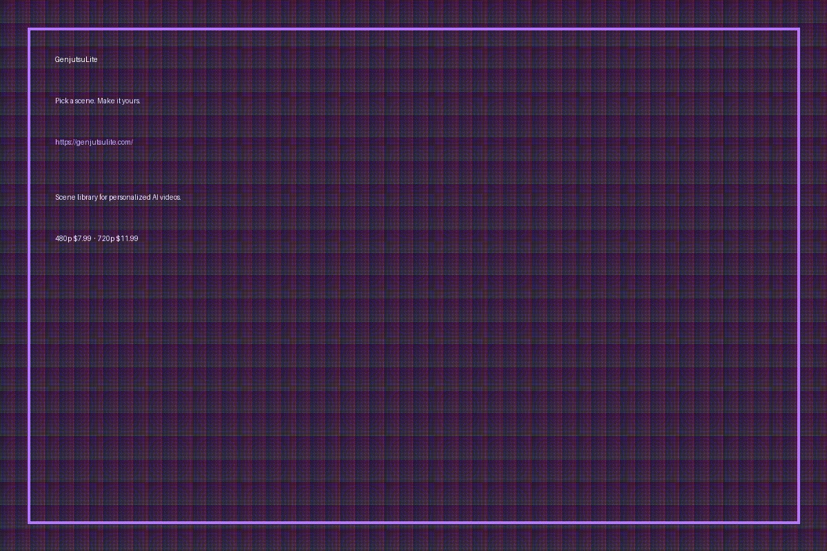 GenjutsuLite AI Video Generator product interface screenshot