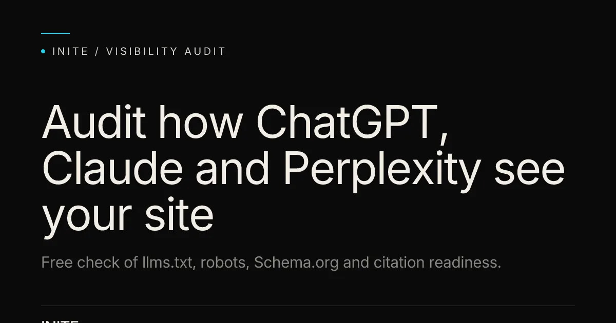 AI Visibility Audit AI For Data Analytics product interface screenshot