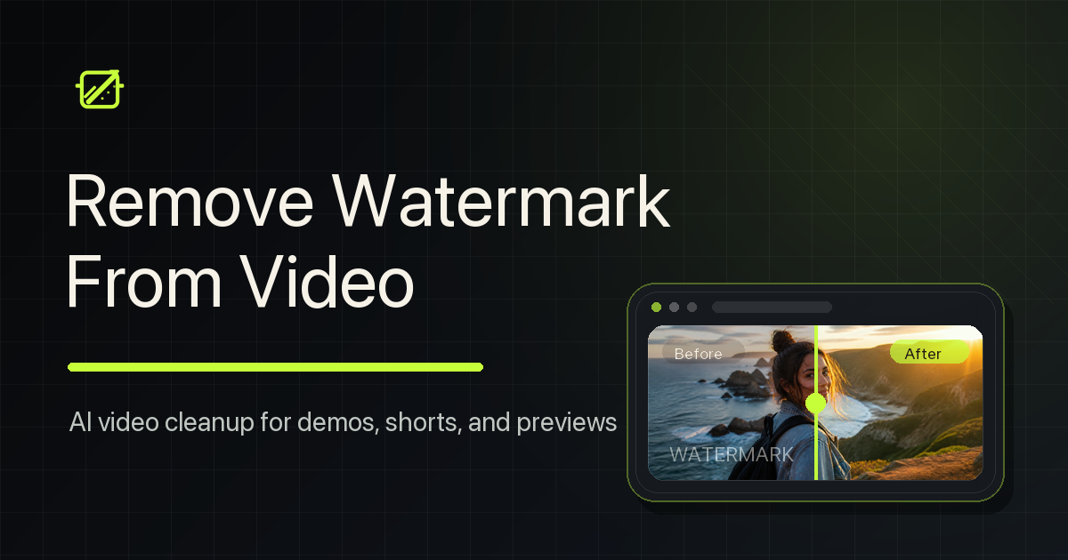 Remove Watermark from Video AI Video Editor product interface screenshot