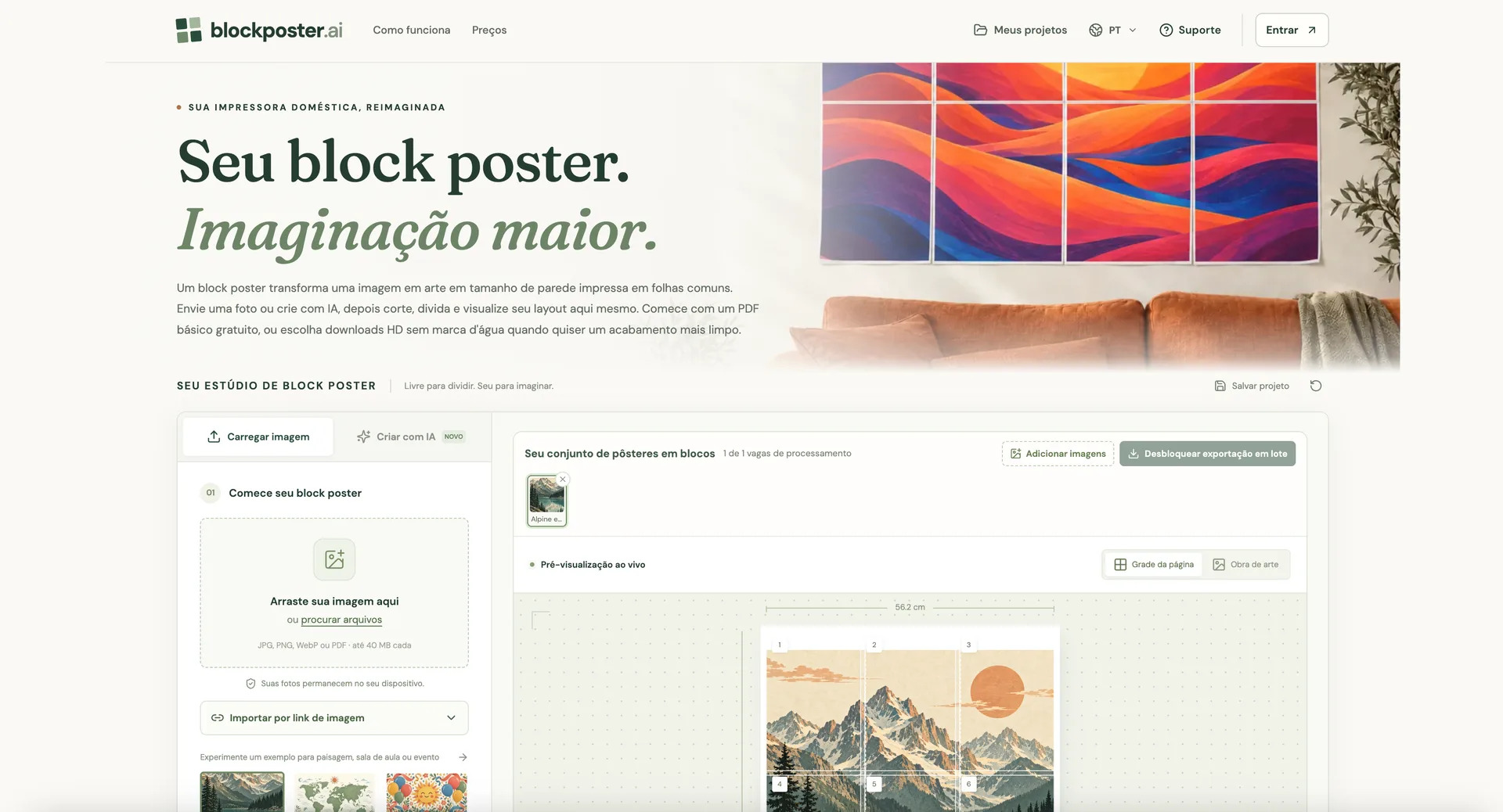 BlockPoster.ai AI Design Generator product interface screenshot