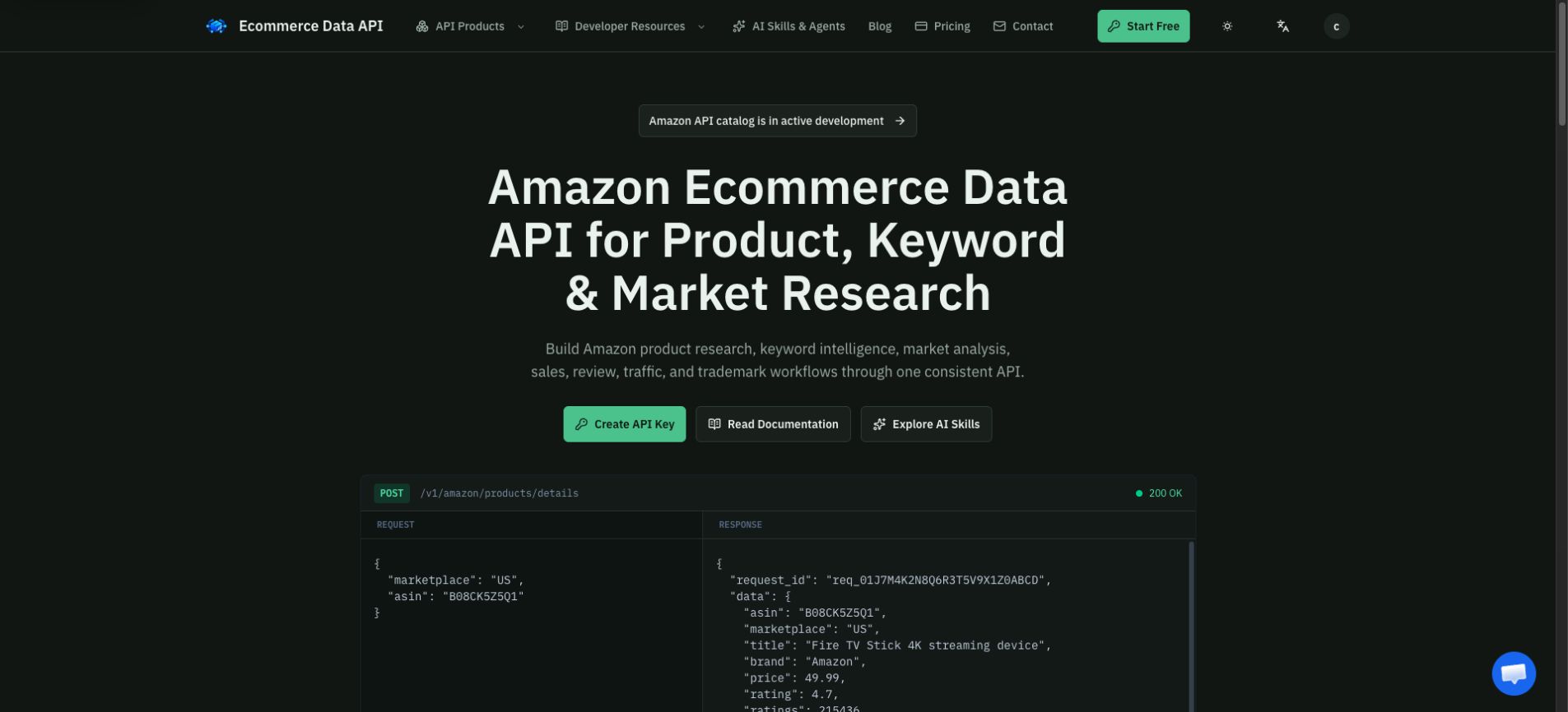 Ecommerce Data API AI API product screenshot