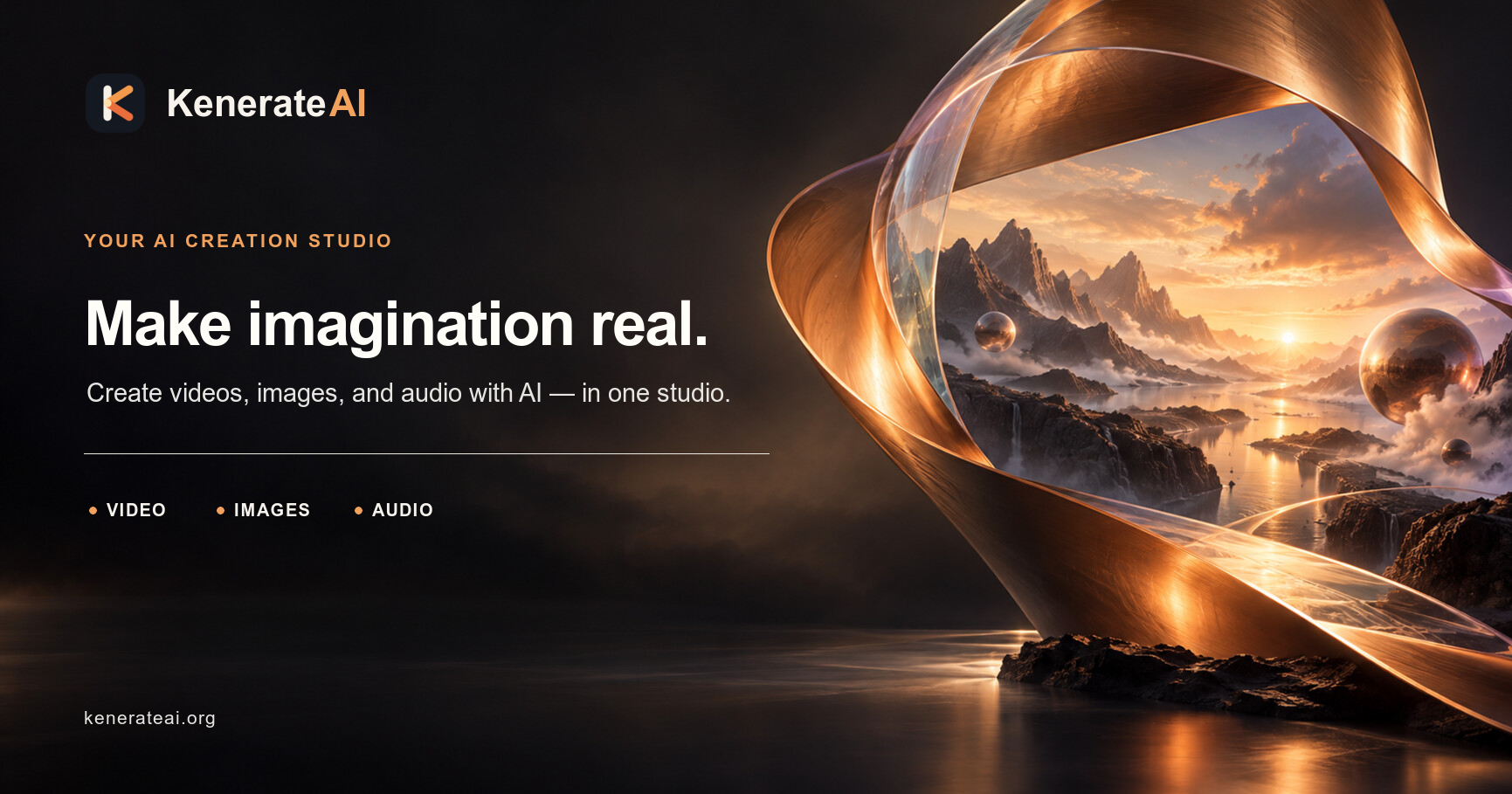 Kenerate AI AI Video Generator product interface screenshot