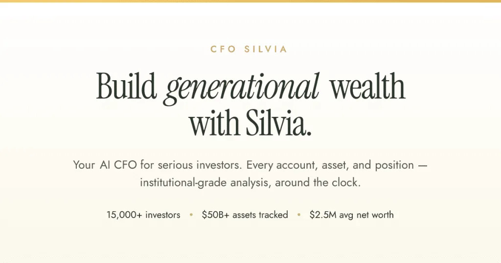 CFO Silvia AI Agent product interface screenshot
