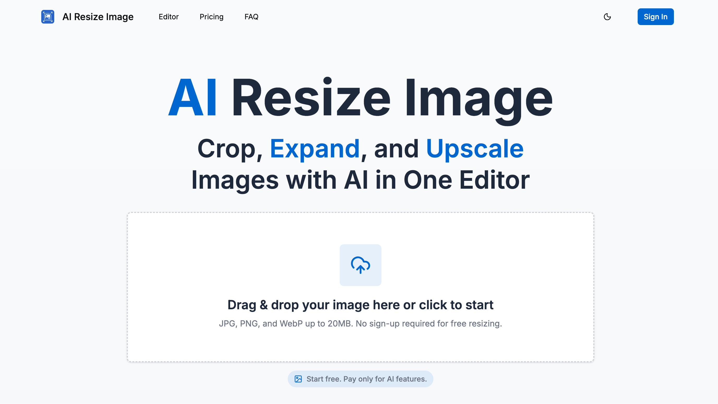 AI Resize Image AI Image Upscaler product screenshot